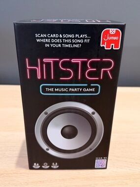Hitster The Music Party Game by Jumbo - Black with Neon Pink & Blue